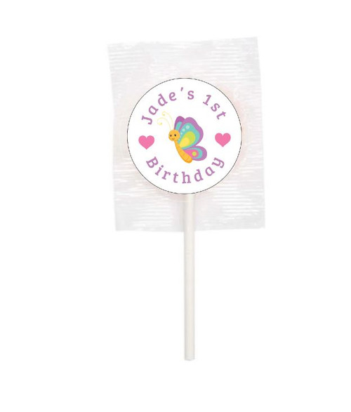 Personalised 1st Bday Girl Lollipops (15 Pack)