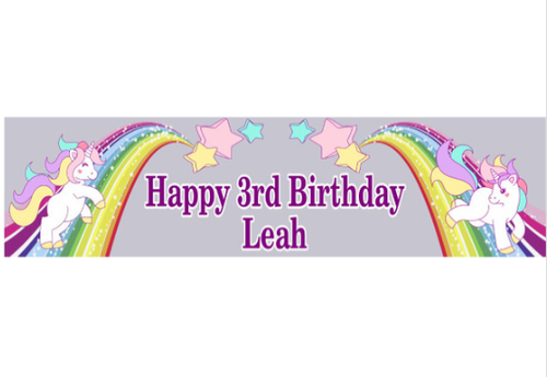 Personalised Cartoon Unicorn Banner | Unicorn Party Supplies | Girls Party Supplies