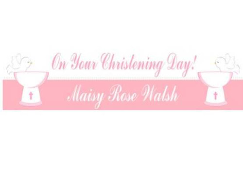Personalised Christening Girl Banner