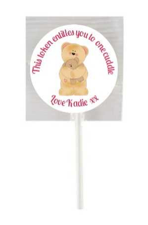 Personalised Bear Cuddles Lollipops (15 Pack)