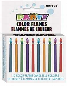 Colour Flame Candles - 10 per pack