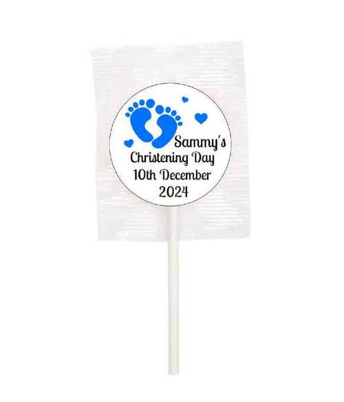 Personalised Boy Christening Lollipops (15 Pack)