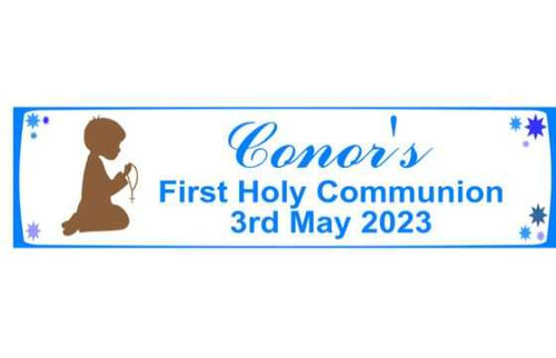 Personalised Communion Boy Banner