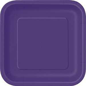 Deep Purple Square Plates (14 Pack)