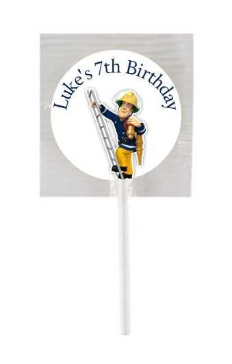 Personalised Fireman Sam Lollipops (15 Pack)