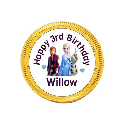 Personalised Disney Frozen Chocolate Coins (15 Pack)