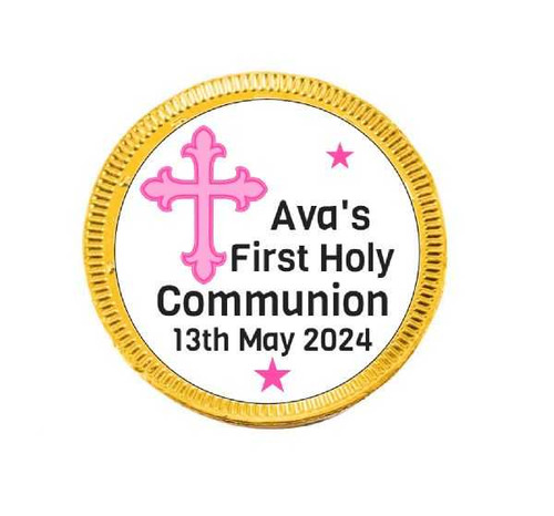 Personalised Girl Communion Chocolate Coins (15 Pack)