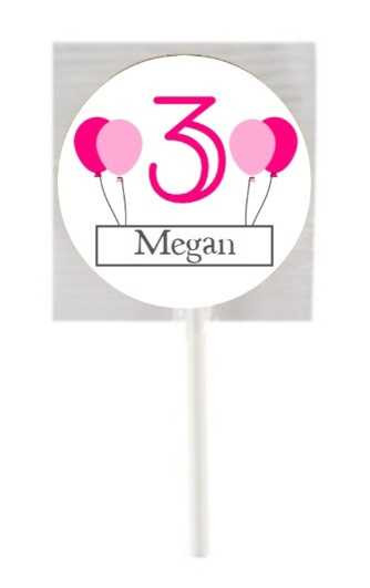 Personalised Girl Age Lollipops (15 Pack)