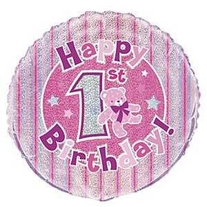 First Birthday Pink Balloon
