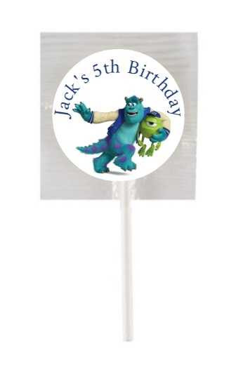 Personalised Monsters Inc Lollipops (15 Pack)