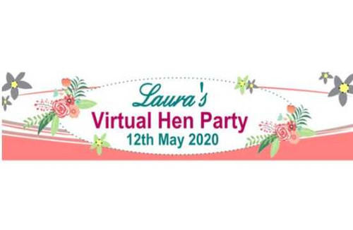 Personalised Floral Virtual Hen Banner