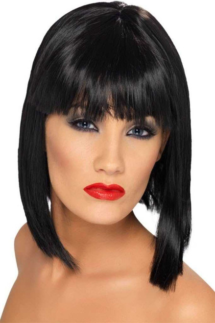 Glam Black Short Wig - Blunt with Fringe