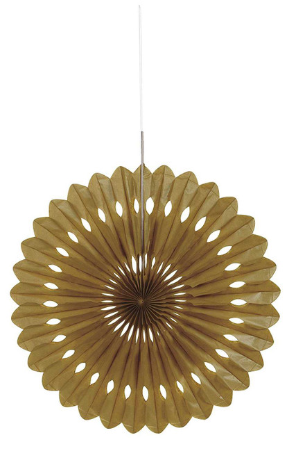 Gold Fan Decoration - 40cm | Gold Party Supplies & Decorations