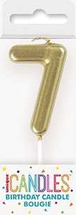 Gold Number 7 Birthday Candle