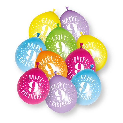 Happy 9th Birthday Balloons