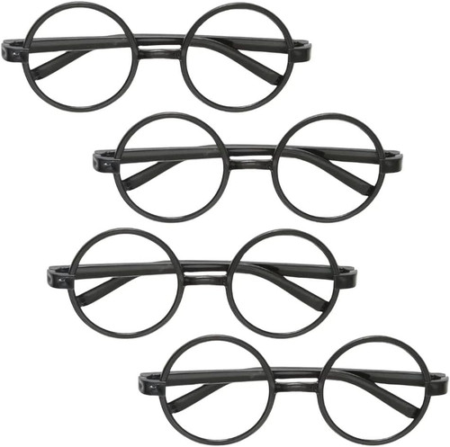 Harry Potter Black Novelty Eyeglasses - Pack of 4 - Perfect for Fans & Party Dress-Up