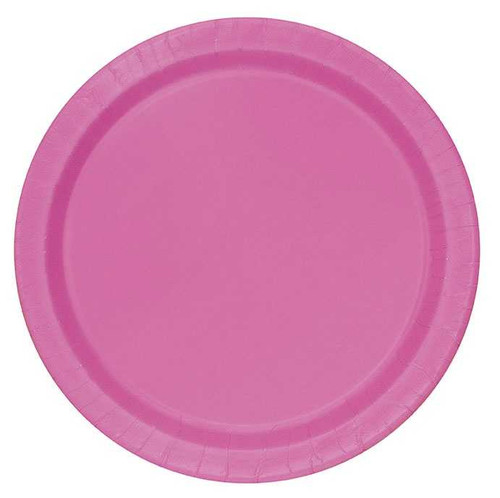 Hot Pink Paper Plates (16 Pack)