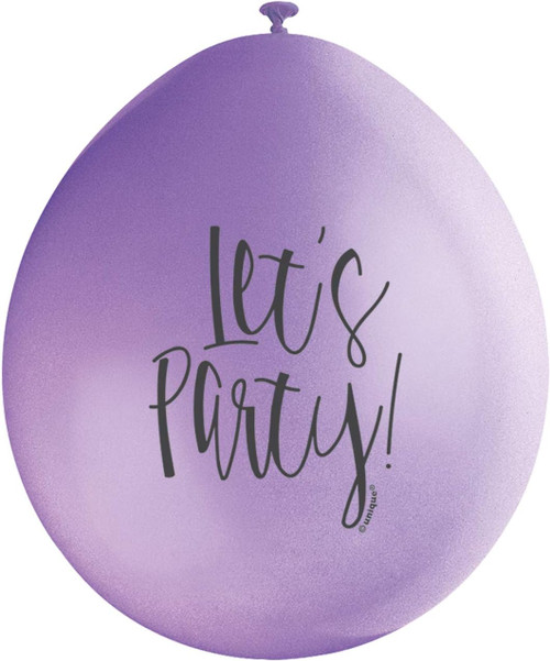 Lets Party Latex Balloons (22cm) - Assorted Vibrant Colours Party Decorations - Perfect for Celebrations & Events - 10ct