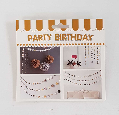 Metallic Silver Dots Garland