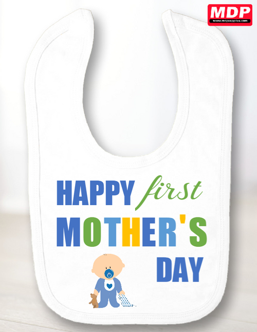 Mother's Day Boy 1st Baby Bib