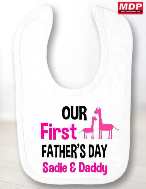 Our First Fathers Day Baby Bib