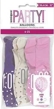 Pink 90th Dot Glitz Balloons