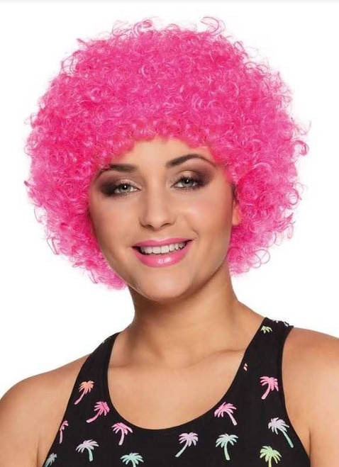 Pink Curly Clown Wig