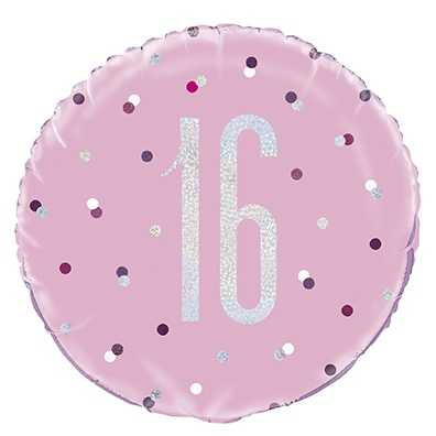 Pink Dot Glitz 16th Balloon