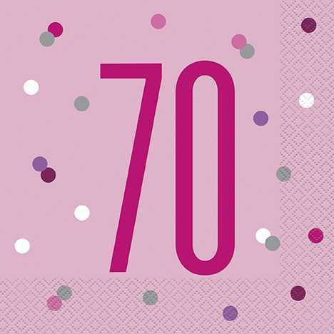 Pink Dot Glitz 70th Napkins