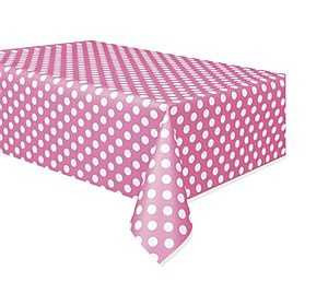 Pink Dots Plastic Tablecover
