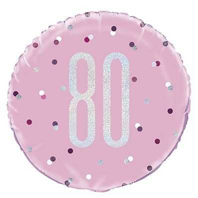 Pink Dots Glitz 80th Balloon