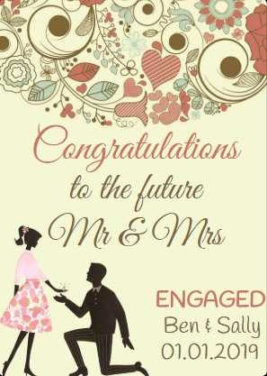 Personalised Engagement Wine Labels (4 Pack)