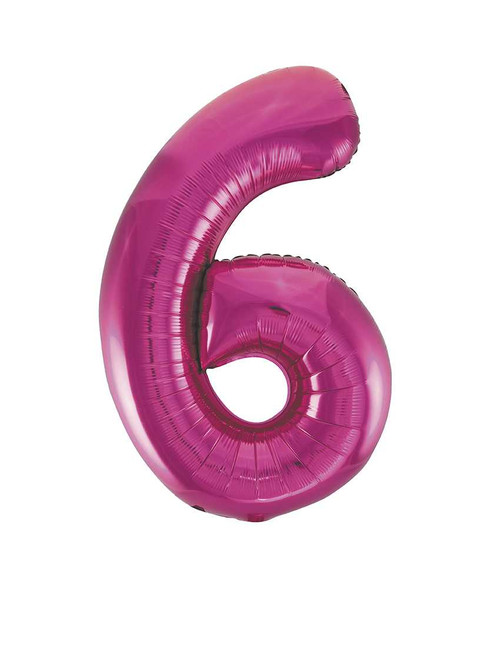 Pink Number 6 Balloon