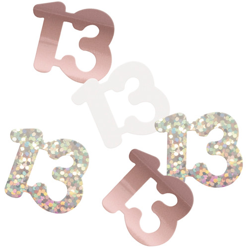 13th Birthday Confetti - Rose Gold