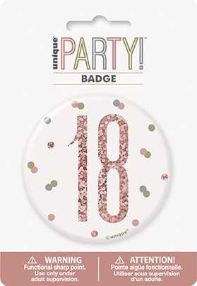 Rose Gold 18th Badge