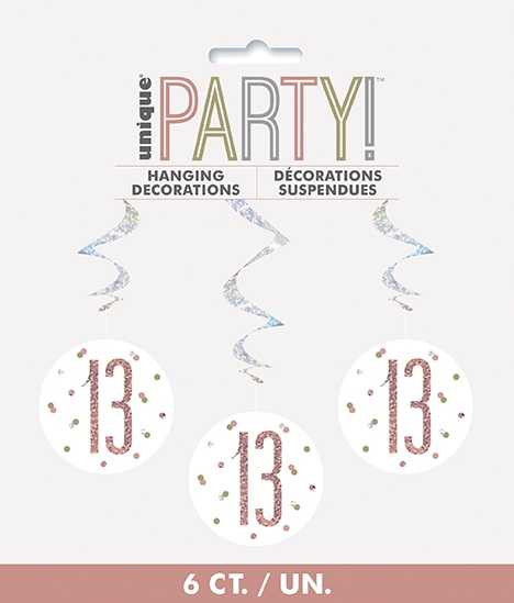 Rose Gold 13th Swirls