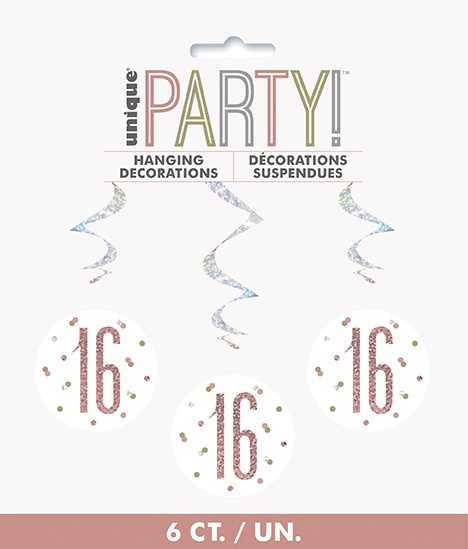 Rose Gold 16th Swirls