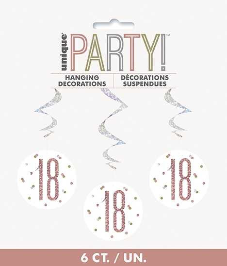 Rose Gold 18th Swirls