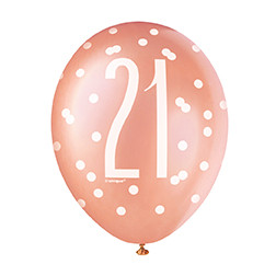 Rose Gold 21st Latex Balloons | Rose Gold Party Supplies
