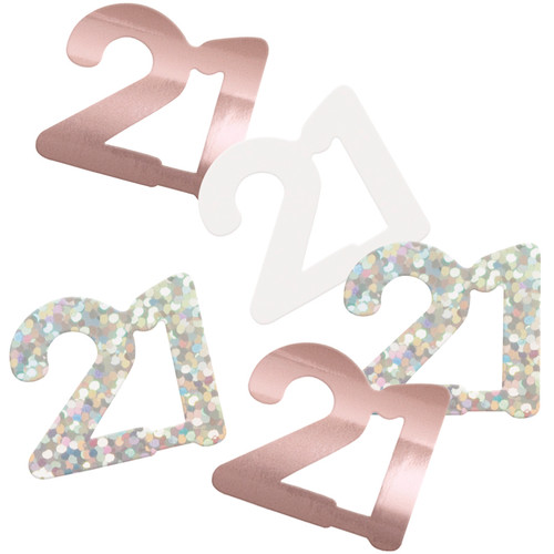 Rose Gold 21st Confetti | Rose Gold Party Supplies