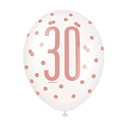 Rose Gold 30th Balloons