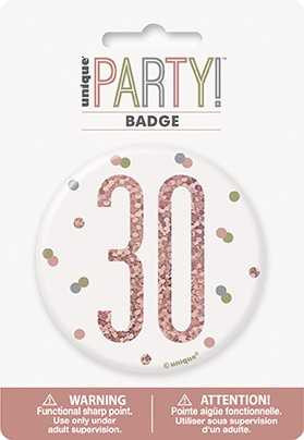 Rose Gold 30th Badge