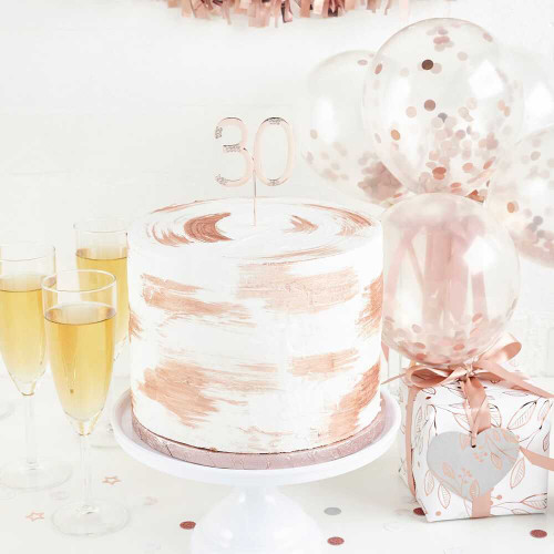 Rose Gold 30th Cake Topper