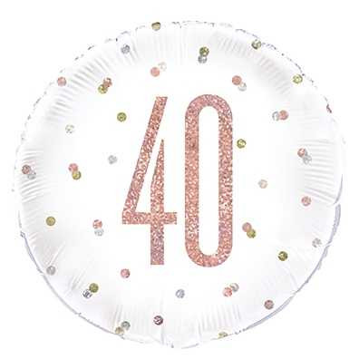 Rose Gold 40th Foil Balloon - 18 Inches