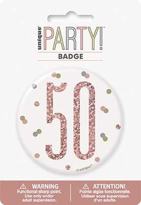 Rose Gold 50th Badge