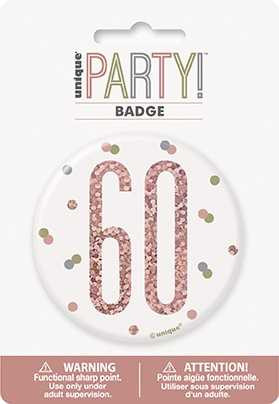 Rose Gold 60th Badge