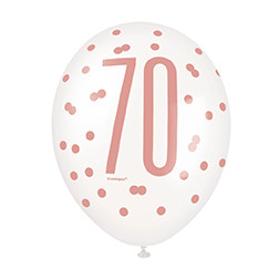 Rose Gold 70th Balloons