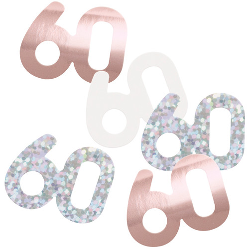60th Rose Gold Confetti