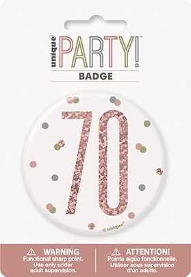 Rose Gold 70th Badge