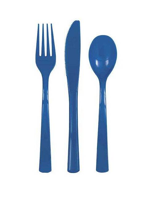 Reusable Royal Blue Plastic Cutlery